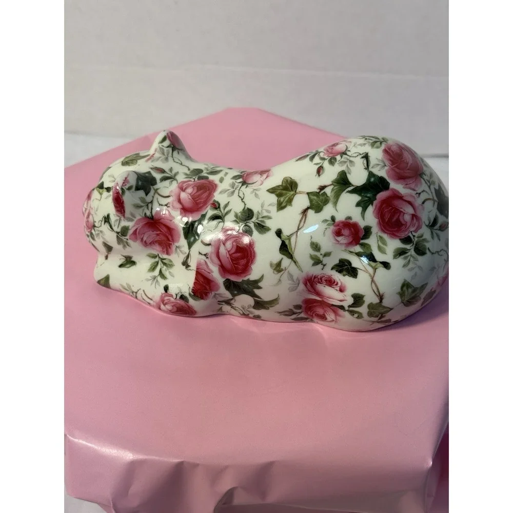 Formalities Baum Bros Summer Pansy Pink Fuchsia Floral Cat Cottage Core Sleeping